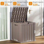 EasyUp 50 Gallon Deck Box Outdoor Storage Box for Patio Furniture,Outdoor Cushions,Garden Tools and Pool Supplies,Waterproof,Resin（Gray）