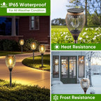 4 Pack Solar Pathway Lights Outdoor,IP65 Waterproof - Bright Outdoor Solar Lights for Yard,Auto On/Off Solar Driveway Lights,Solar Path Lights for Walkway Driveway Garden