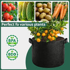 5 Pack 7 Gallon Grow Bags with Handles, Thickened Aeration Nonwoven Fabric Garden Growing Bags Heavy Duty 300G for Tomato, Potato, Strawberry, Vegetable, Fruits and Flowers