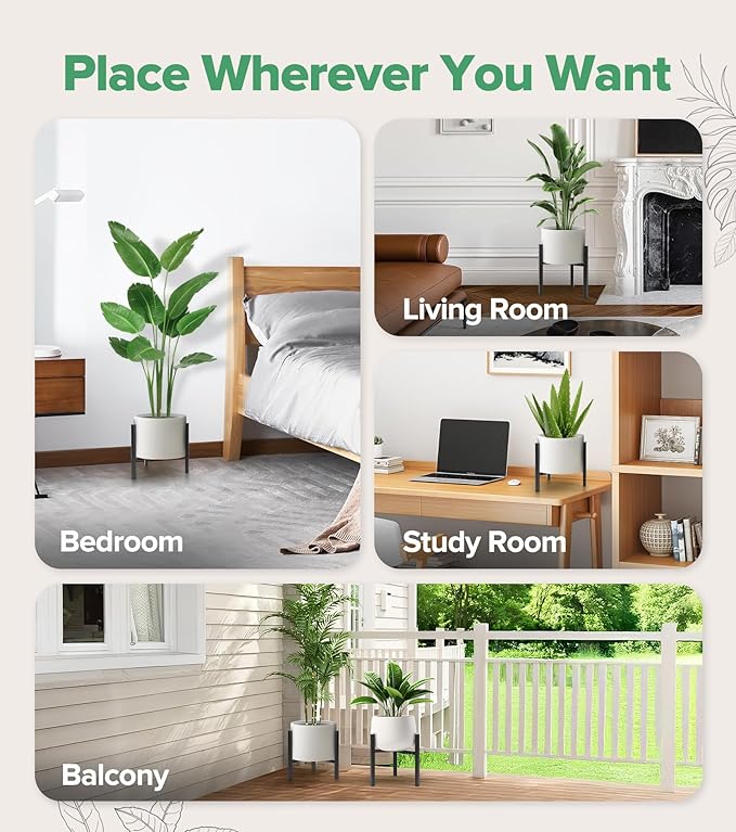 Plant Stand Indoor Adjustable, Metal Modern Indoor Plant Stand, Heavy Duty Plant Stands Outdoor Corner, Stable Plant Holder, Fits 8 to 12 Inches Pots, Black, 1 Pack, Pot & Plant Not Included