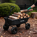 bilt hard 900 lbs poly garden dump cart, front angle view