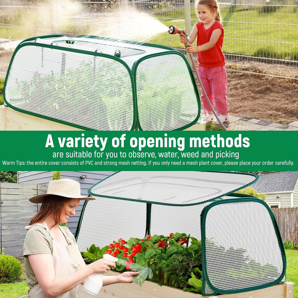 raised garden bed covers - 45"x22"x16", garden row showing dimensions