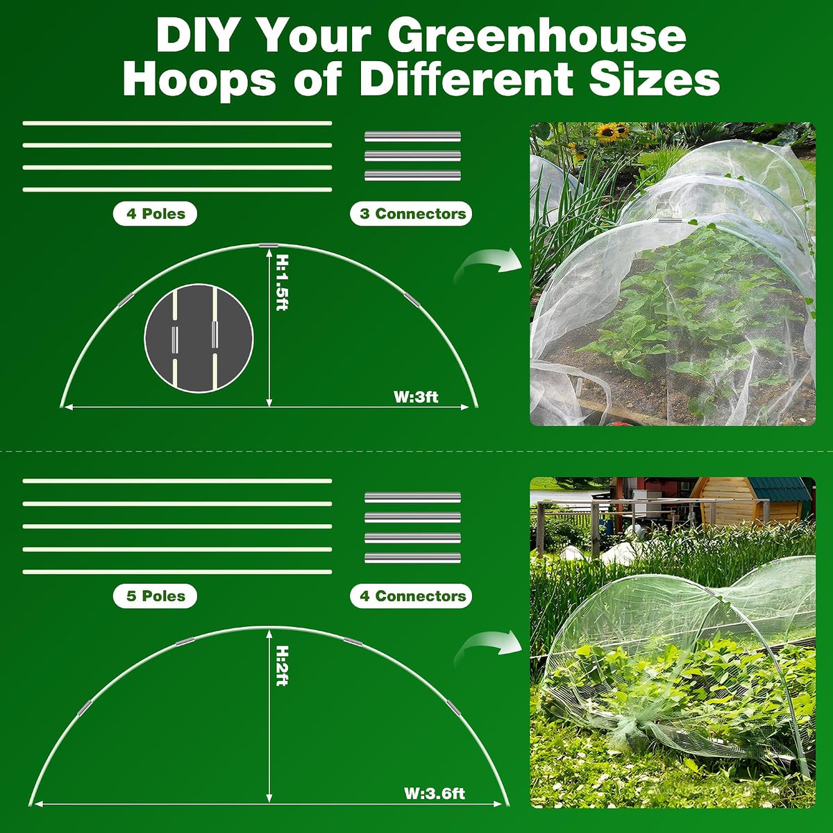garden mesh netting kit, 2 packs 10x33ft netting, close-up detail