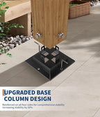 10 x 10 ft Aluminum Pergola with Adjustable Canopy, Outdoor Metal Pergola, Imitation Wood-Grain Sun Shade Shelter for Garden Patio Backyard Deck