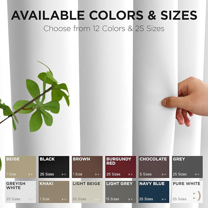 Joydeco Blackout Patio Sliding Door Curtains 90 Inches Long, Grommet Privacy Room Divider Curtains, Extra Wide Thermal Blackout Drapes for Bedroom Living Room (Pure White, 60Wx90L, 1 Panel)