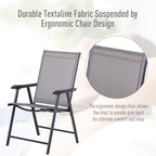 Outsunny Folding Outdoor Patio Chairs Set of 4 Stackable Portable for Deck, Garden, Camping and Travel
