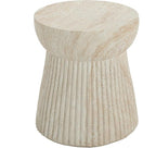 Christopher Knight Home Dila Patio Side Table, Lightweight Concrete End Table, Small Coffee Table, Garden Stool, Decorative Accent Table, Round Table Top, Side Table for Poolside Balcony, Travertine