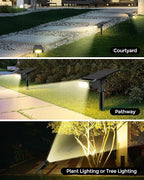 Solar Spot Lights Outdoor, 12 Color Modes Landscape Light Waterproof IP67 with Remote, 2-in-1 Color Changing/Cool/Warm White Solar Lights Outdoor for Yard Trees Garden Pool(Multicolor, 2 Pack)