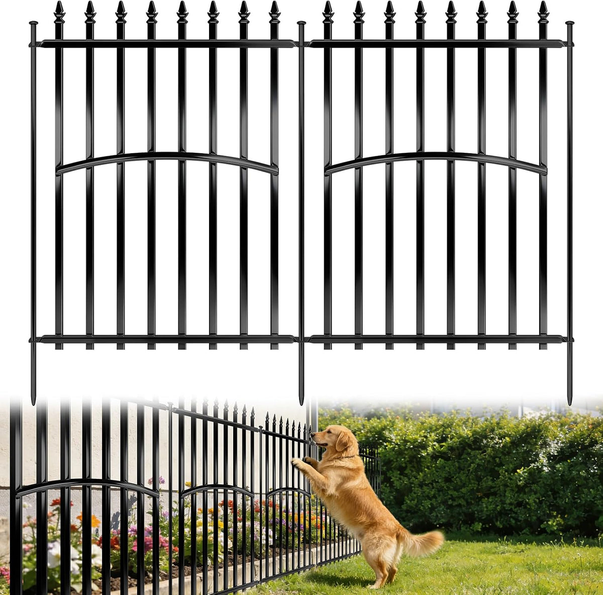 metal garden fence 32in h x 27in w, main product view