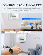 midea 8,000 btu u-shaped smart inverter window ac showing dimensions