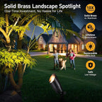 Gardenreet LED Spot Light Outdoor - Die-Cast Brass 12V Uplighting Waterproof, Low Voltage Landscape Lights Metal, Black for Fence Fountain with Daytime White MR16 Replaceable Bulbs (12 Pack)