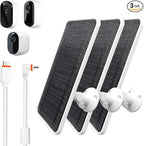 Solar Panel for Arlo Essential/XL Spotlight Cam (1st Gen), Essential 2K/2K XL (2nd Gen，3rd Gen), with 13FT Micro USB & Type-C Cables, 360° Adjustable Aluminum Mount3, 3 Pack