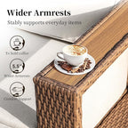 5 Pieces Patio Furniture Set,Outdoor Rattan Wicker Conversation Set with 10''Ultra-Thick Cushions,All Weather Patio Conversation Set for Lawn Garden Backyard,Beige