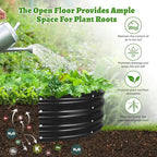 Oval Galvanized Planter Box, Metal Raised Garden Bed - 0.8MM Thick- Ideal for Outdoor Gardening and Planting of Vegetables Flowers Fruits Succulent Plants and Others (Black, 5X2.7X1 FT)