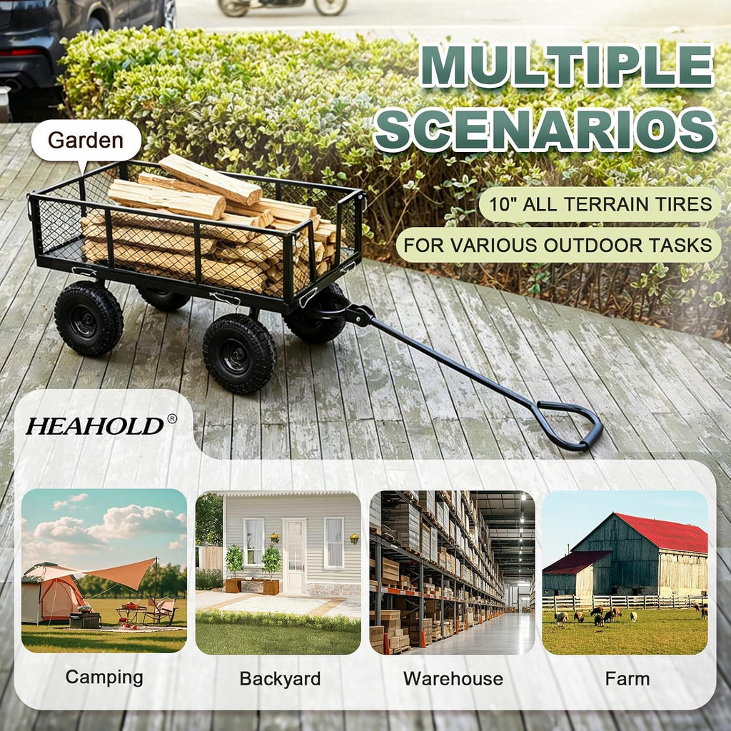 steel garden wagon cart 880 lbs 4 cu, package contents
