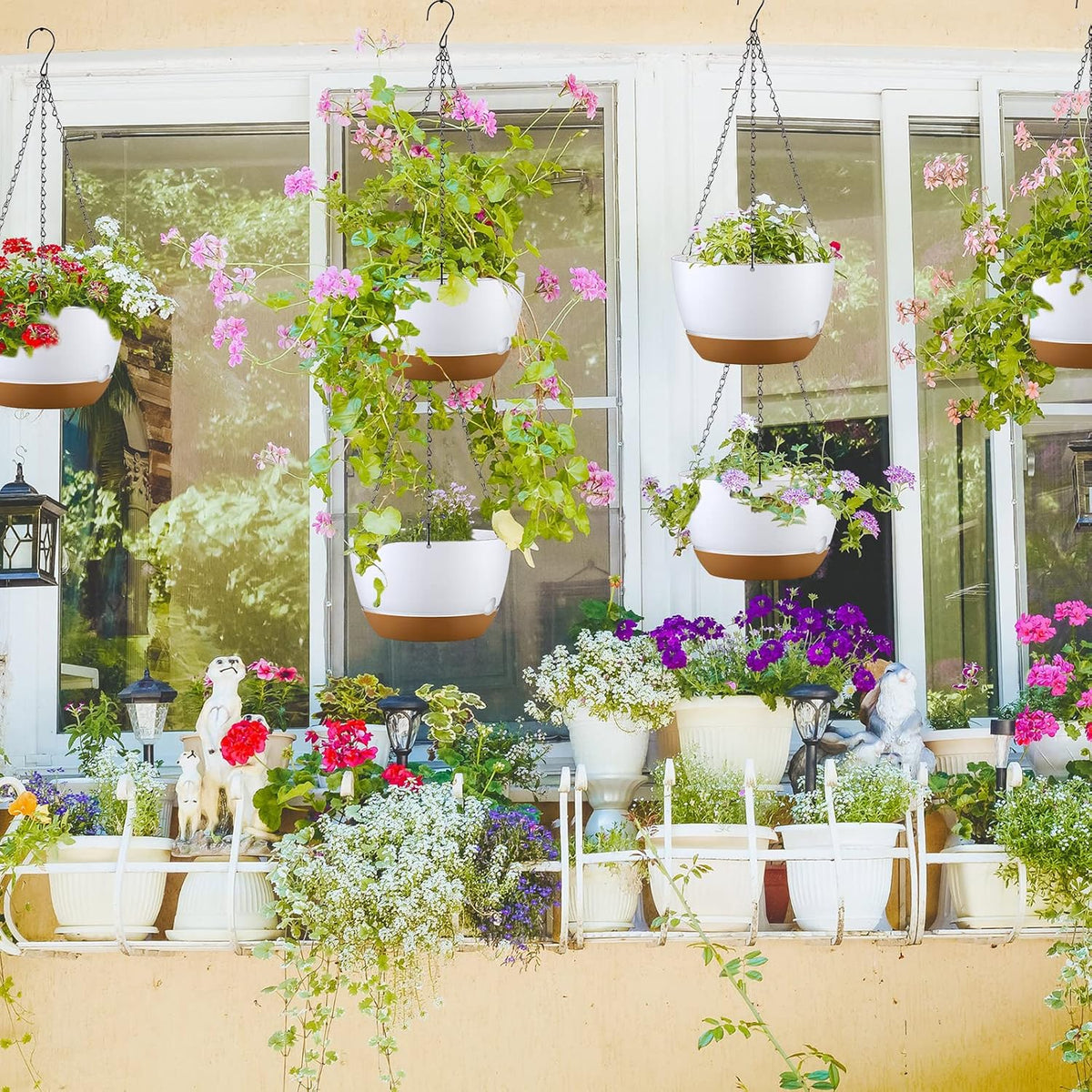 remerry 6 pcs 10 inch hanging planter hanging, close-up detail