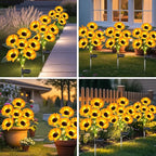 Sunflower Solar Lights Outdoor Decor, 6 Pack Solar Garden Decor Waterproof Solar Sunflower Outdoor Lights for Garden Patio,Flower Bed, Pathway, Gift for Women, Mom, Grandma (6 Pack)