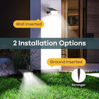 Linkind Solar Lights Outdoor Waterproof IP65, StarRay Dusk-to-Dawn Outdoor Solar Lights, 3 Lighting Modes Solar Spot Lights Outdoor for Garden, Yard, Landscape (Daylight, 6 Pack)