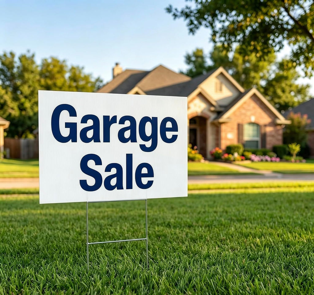 24"x18" white blank lawn yard signs corrugated plastic, close-up detail