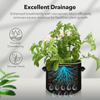 BN-LINK 5-Pack 10 Gallon Grow Bags, Heavy Duty Aeration Fabric Pots with Handles, Thickened Nonwoven Plant Bags for Vegetables, Flowers, Fruits