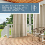 TOWN & COUNTRY BASICS Cabana Solid Heavyweight Indoor Outdoor Curtains, Light Filtering Opacity with Grommet Top, Water Repellent, 2-Pack Set, 54"x84", Taupe