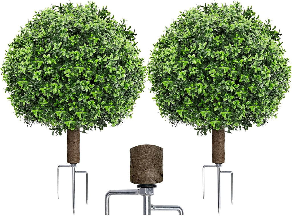 23.7" artificial boxwood topiary ball trees, main product view