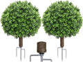 23.7" artificial boxwood topiary ball trees, main product view