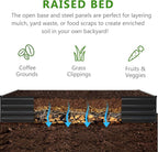 2PCS 8x4x1ft Galvanized Raised Garden Bed Kit,Metal Planter Box for Vegetables,Flowers,Herbs Durable Rust-Resistant Patio Gardening Beds,Black