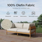 Acanva Modern Outdoor Patio Furniture Set, All-Weather Aluminium Conversation Sectional Sofa with Thick Cushions for Backyard, Garden, Porch, Couch, Beige