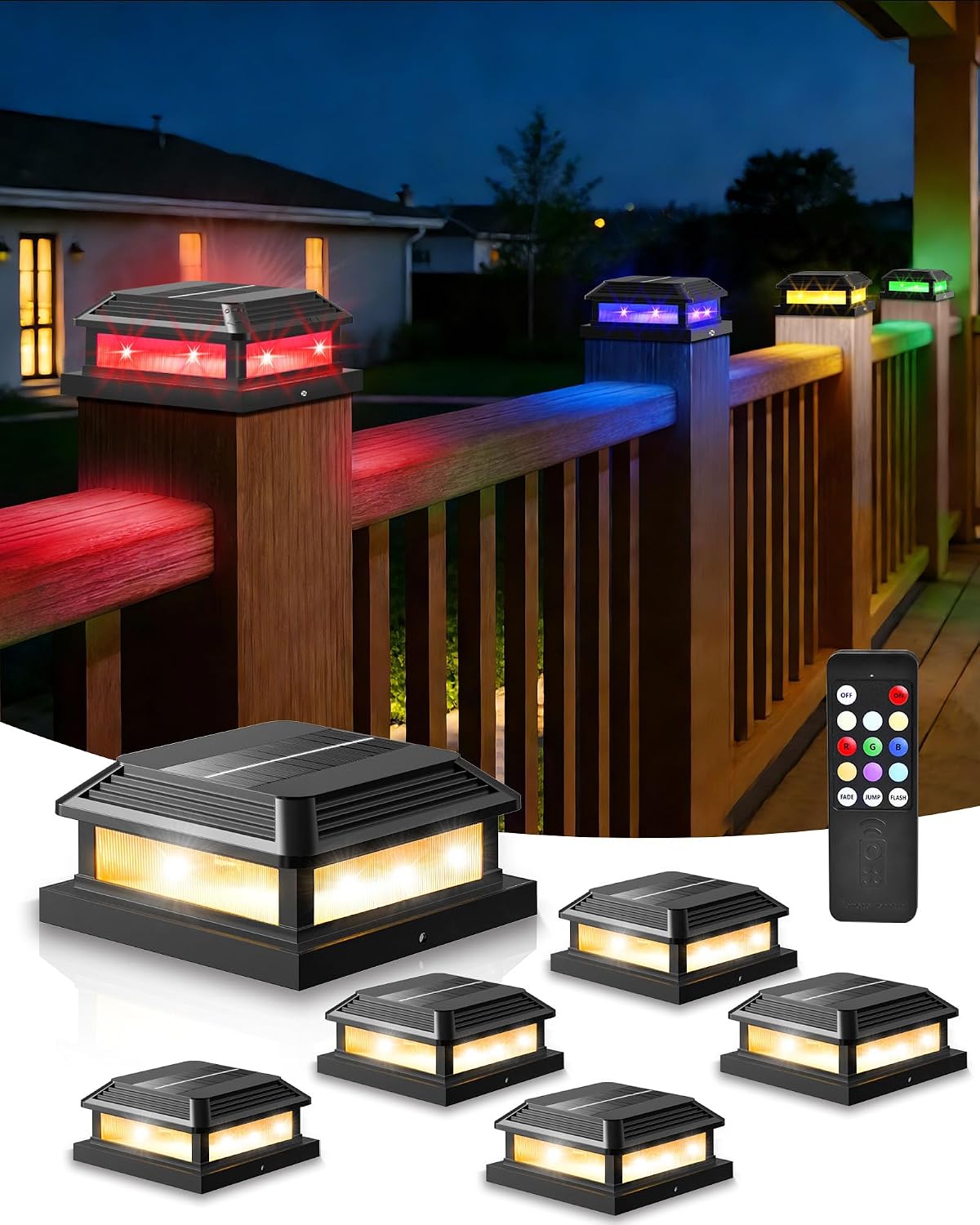 solar post cap lights, fits 5x5 4.5x4.5 4x4, main product view