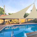 E&K Sunrise 13' x 13' x 13' Sun Shade Sail Triangle Canopy Shade Cover UV Block for Patio Backyard Garden Outdoor (Beige)