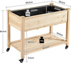 yaheetech raised garden bed with wheels 42x23x33in wooden on a desk or shelf