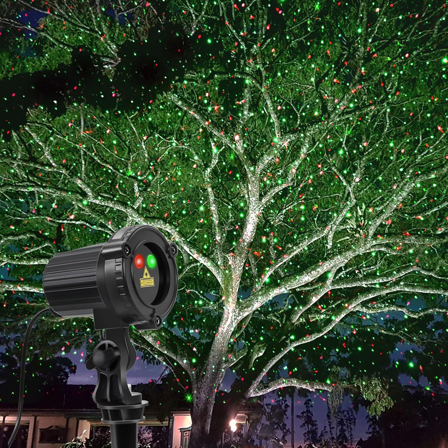SUNFUCAN Laser Christmas Projector Lights Outdoor, Outdoor Garden Laser Light, Landscape Lights with Red and Green Stars, IP65 Waterproof,Cold Resistant. Suitable for Holiday, Party, Garden Decorati | Landscape Lights with Red and Green Stars, IP65