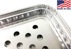 Pactogo 16" x 11" Aluminum Foil BBQ Gourmet Grill Topper Pan (Pack of 12)