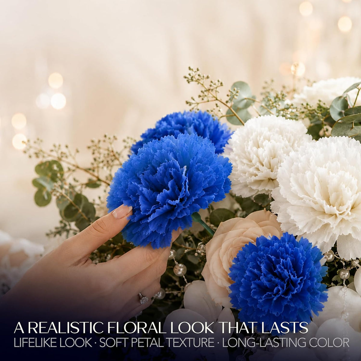 royal imports carnation artificial flowers for weddings – on a desk or shelf