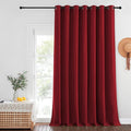 NICETOWN Burgundy Red Blackout Curtains for Bedroom/Living Room 132 Inch Length - Thermal Insulated Room Darkening Grommet Top Window Curtains (100 by 132 - Inch, 1 Panel)