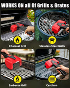 Electric BBQ Grill Brush, 800RPM Automatic Grill Cleaner for Outdoor Grill with 2-Speed & 20kg Torque–4500mAh Battery,LED Light for Night, No Bristle Drop Safe for Cast Iron Stainless,Gift for Men Dad