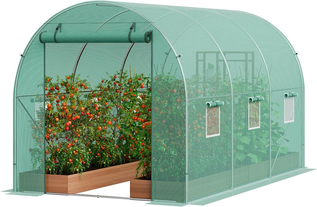 vevor walk-in tunnel greenhouse, 9.6x6.4x6.2 ft hoop house, main product view