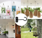 6in Hanging Plant Hooks 2Pack Ceiling Hooks for Plants, Indoor & Outdoor Decoration, Black