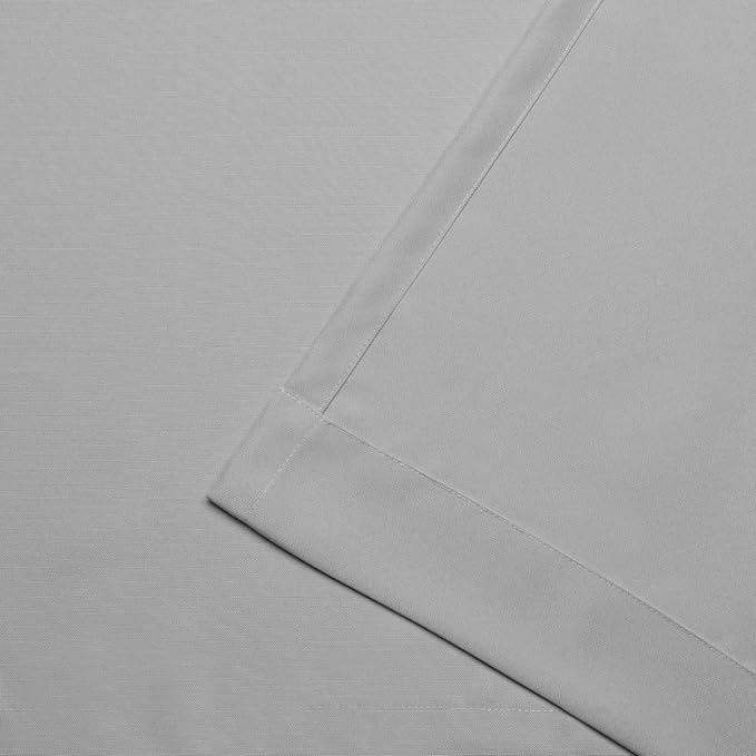 Exclusive Home Cabana Solid Indoor/Outdoor Light Filtering Hook-and-Loop Tab Top Curtain Panel Pair, 54"x132", Cloud Grey