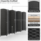 Sorbus 8 Panel Room Divider 6 ft. Tall - Privacy Screen, Extra Wide Double Hinged Panels, Mesh Hand-Woven Design, Partition Room Dividers and Folding Privacy Screens, Wall Divider for Room Separation