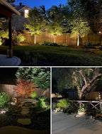 SUNVIE Low Voltage Landscape Lights Landscape Lighting with Connector 8Pack | Waterproof LED Landscape Lights Low Voltage Warm White 900LM Wall Tree Flag Outdoor Spotlights (Require Transformer))