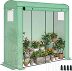 outsunny mini greenhouse portable roll-up door 78.7" x, main product view