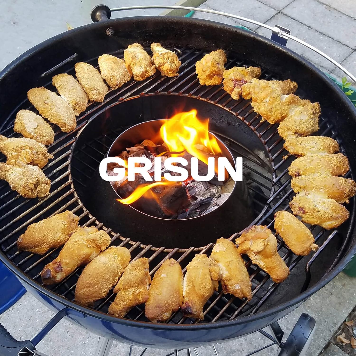 GRISUN Stainless Steel BBQ Whirlpool for Weber Kettle 22 in | Fits Weber 22 Kettle, 22/26.75 Smokey Mountain, Big Green Egg XL, Kamado Joe charcoal briquet holder
