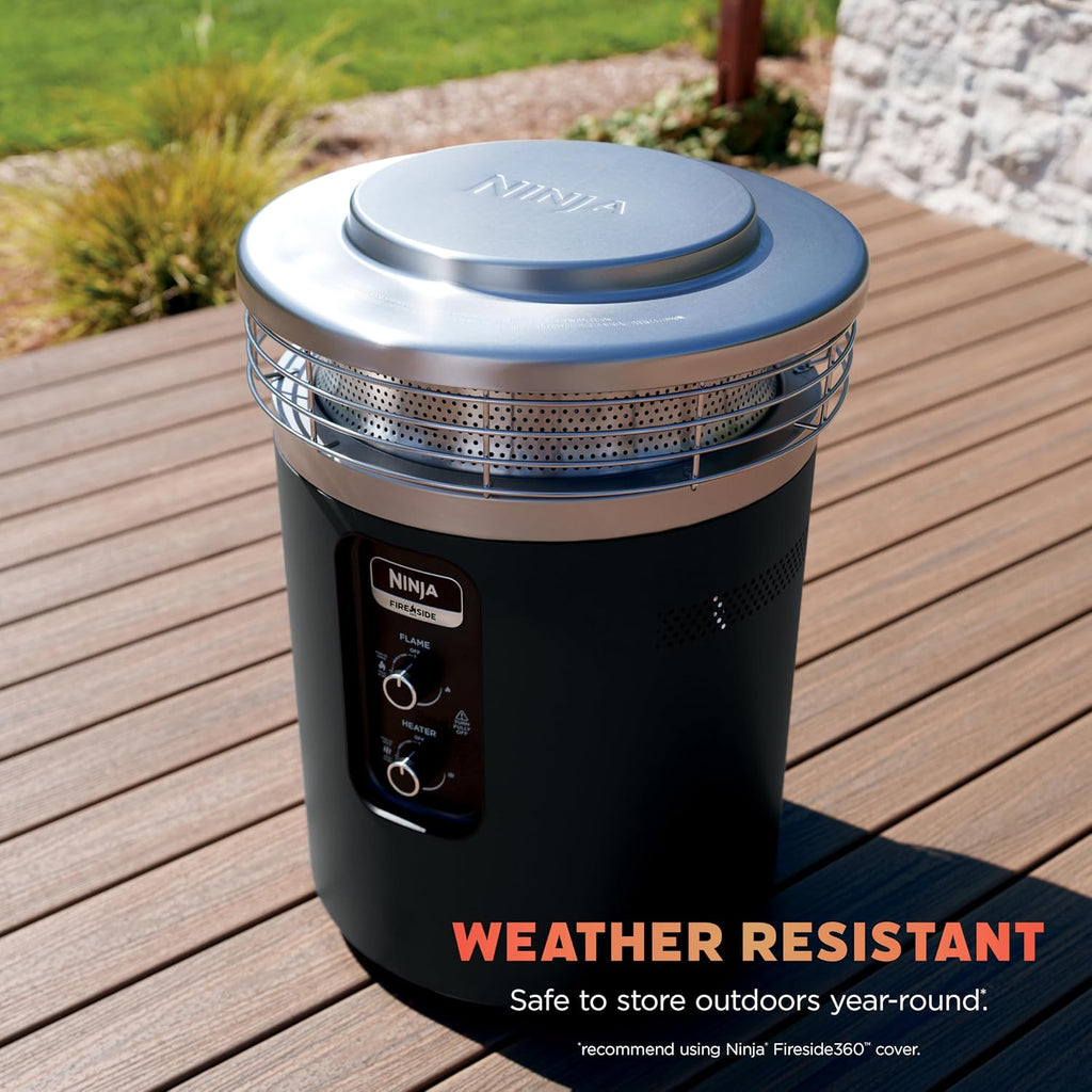 ninja fireside360 fire pit & heater, 80,000 btu, front angle view