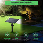 Outdoor Solar Spotlight, Adjustable Angle Landscape Spotlight Waterproof, 2500mAh All Night Separate Panel LED Uplight Dusk to Dawn, 5 Lighting Modes for Outside Patio Wall Path House 4 Pack