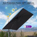 PURPLE LEAF Patio Umbrella 10' X 13' Rectangle Cantilever Umbrella Large Aluminum Outdoor Umbrellas with 360-degree Rotation & UPF40+ Premium Fabric for Deck Pool Garden Yard, Graphite Grey