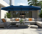 SUPERJARE 13FT Outdoor Umbrella for Patio, Double sided Pool Umbrellas with Fade Resistant Canopy, Large Table Umbrella for Deck, Market, Backyard - Navy Blue