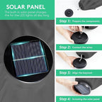 JEAREY 9FT Outdoor Patio Umbrella with Solar Lights, LED Lighted Pool Umbrella with Tilt and Crank, Outdoor Table Umbrellas for Deck, Yard & Market (Dark Gray)