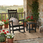 Stoog All-Weather Outdoor Rocking Chairs Set of 2, Oversized Rocking Chairs with 400 lbs Weight Capacity, for Backyard, Fire Pit, Lawn, Garden, Black